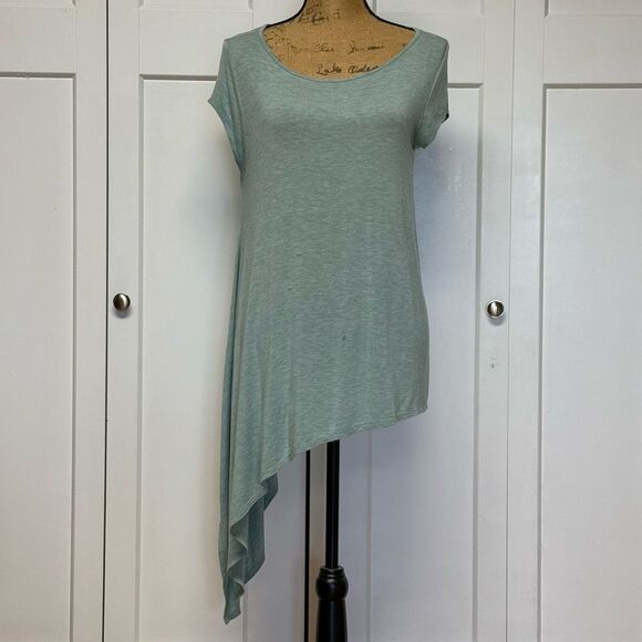 Bordeaux Asymmetrical Hem Top | Seafoam Green | Size S/P | Anthropologie - Picture 6 of 8